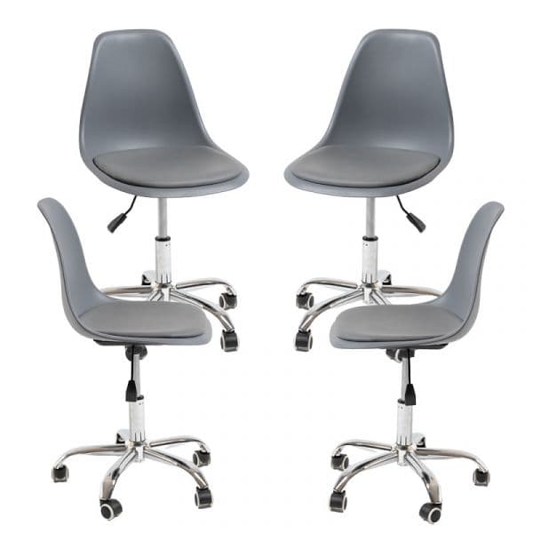 Presentes Miguel Conjunto 4 Cadeiras Dami Office Cinza Escuro