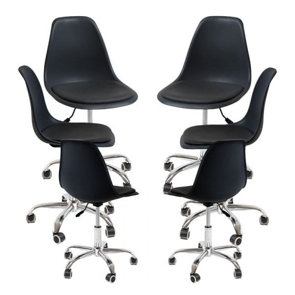 Presentes Miguel Conjunto 6 Cadeiras Dami Office Preto