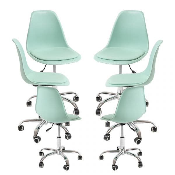 Presentes Miguel Conjunto 6 Cadeiras Dami Office Celadon