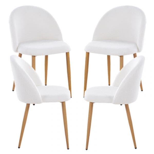 Presentes Miguel Conjunto 4 Cadeiras Vint Cordeiro Branco