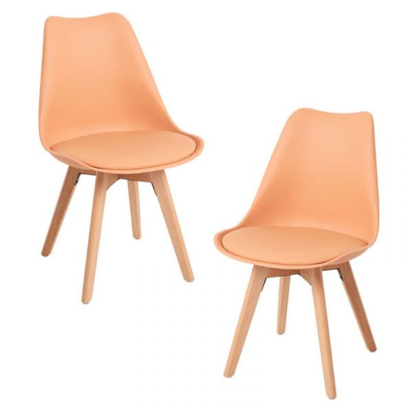 Presentes Miguel Conjunto 2 Cadeiras Synk Basic Laranja Claro
