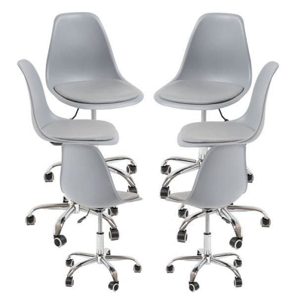 Presentes Miguel Conjunto 6 Cadeiras Dami Office Cinza Claro