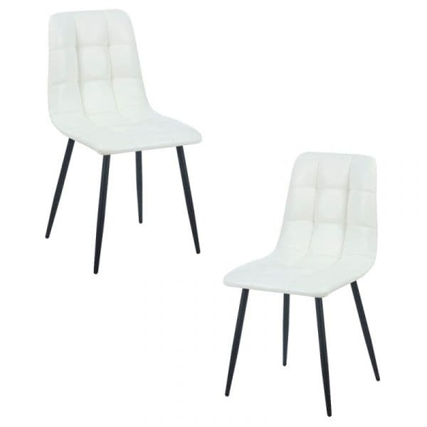 Presentes Miguel Conjunto 2 Cadeiras Stuhl Couro Sintético Branco