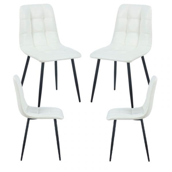 Presentes Miguel Conjunto 4 Cadeiras Stuhl Couro Sintético Branco