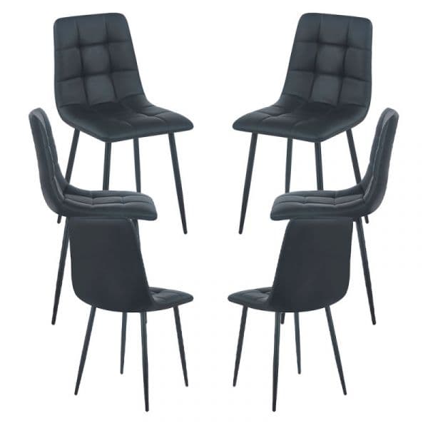 Presentes Miguel Conjunto 6 Cadeiras Stuhl Couro Sintético Preto