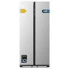 Frigorífico americano em aço inoxidável com 436 L