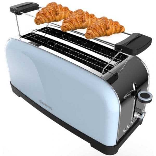 Cecotec Toastin' Time 1500 Blue Torradeira 2 Fatias Longas com Suporte para Pãezinhos 1500W Azul
