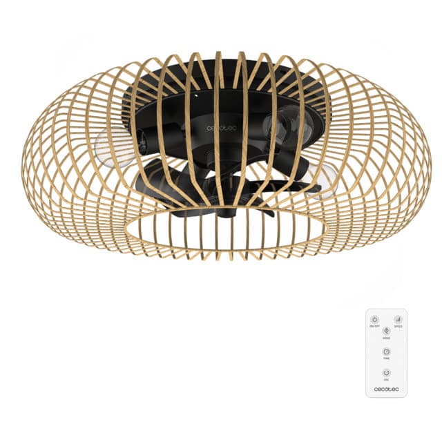 Cecotec Ventilador de Teto EnergySilence LampAero 600 Natural WhiteWood/LightWood