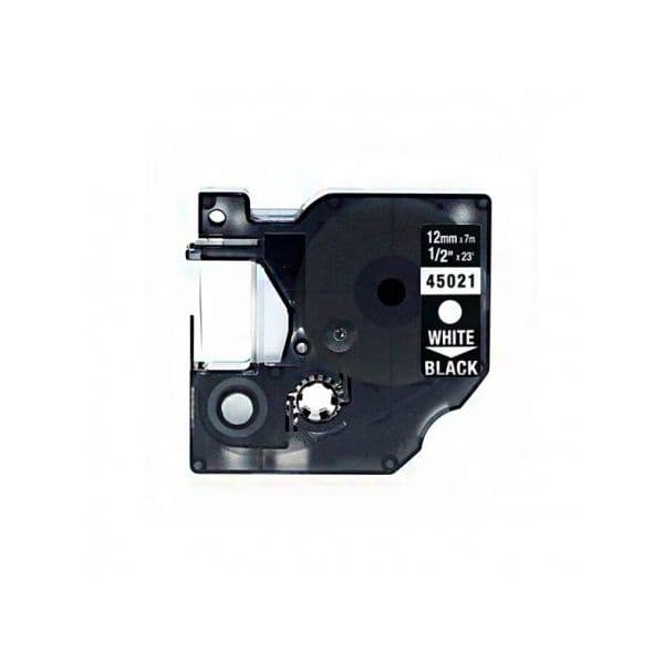Fita Dymo D1 12mm x 7mts Branco/Preto Compativel