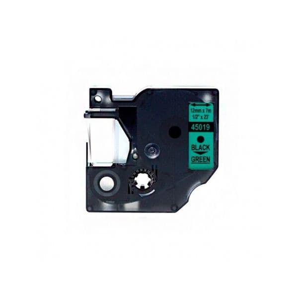Fita Dymo D1 12mm x 7mts Preto/Verde Compativel