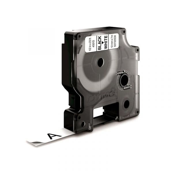 Fita gravacao dymo 12mmx7m preto/branco (45013) - 12745013
