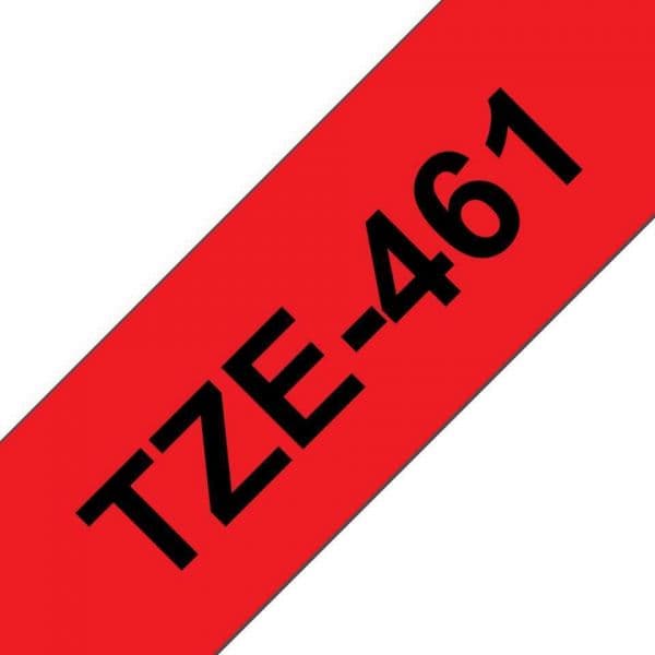 Fita Laminada Brother TZE-461 Preto/Vermelho Compativel