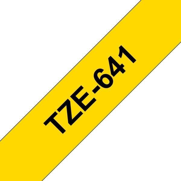 Fita de Etiquetas Brother Compatível TZe641 Preto/Amarelo 18mm x 8m Compatível