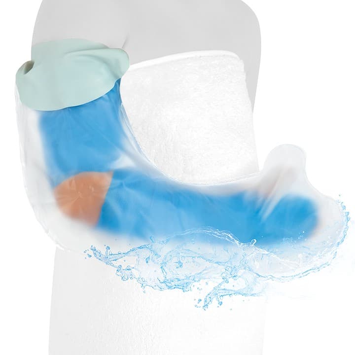 Protector impermeavel pediatrico longo para braço