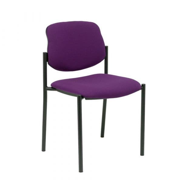 PYC Cadeira de Visitante Villalgordo Bali Estrutura Preta Tecido Roxo