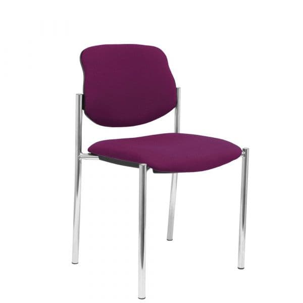 PYC Cadeira de Visitante Villalgordo Bali Estrutura Cromada Tecido Roxo