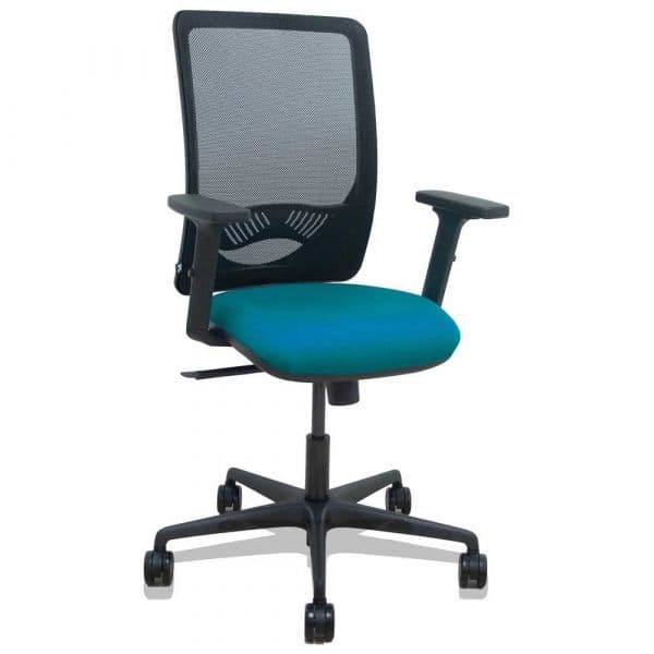 Piqueras y Crespo Cadeira de Escritório Zulema Synchro Arms 2D Bali Verde Petróleo