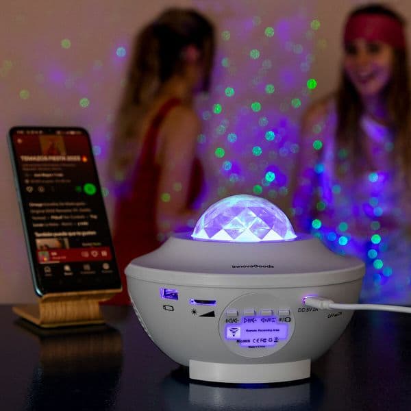InnovaGoods Projetor de Estrelas Sedlay LED Laser Altifalante Bluetooth
