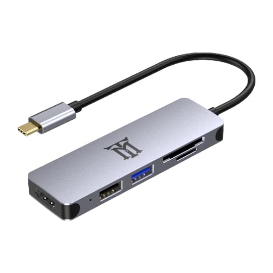 Maillon Premium HUB Tipo-C 3.1 5 em 1 Prateado Alumínio