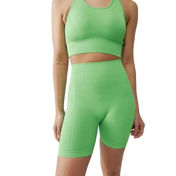 Born Living Yoga Kumari Short Leggings High Waist Seamless Verde S Mulher