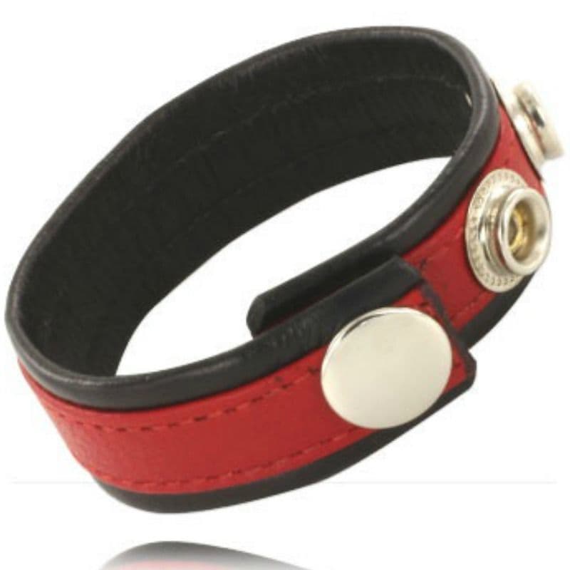 Leather Body Galão e Correia de Esfera de Couro com Arbustos - Preto e Vermelho