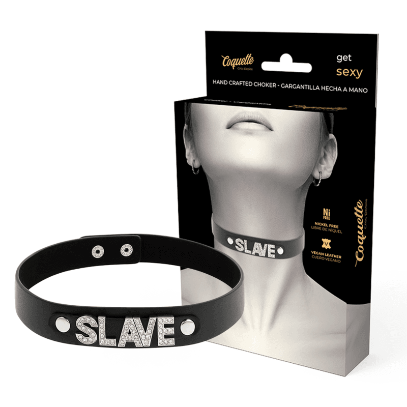 Coquette Hand Crafted Choker Vegan Leather Slave D-229290