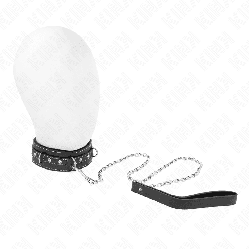 Kink Colar de Couro Pvc com Cinto 105 cm Rebite de Strass 41,5 x 4 cm