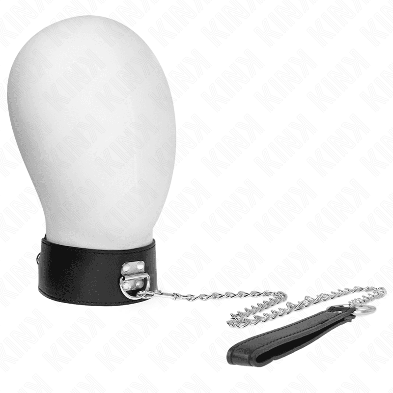 Kink Colar com Cinto 65 cm com Alça Larga Preta Ajustável 33,5-41 cm x 5 cm