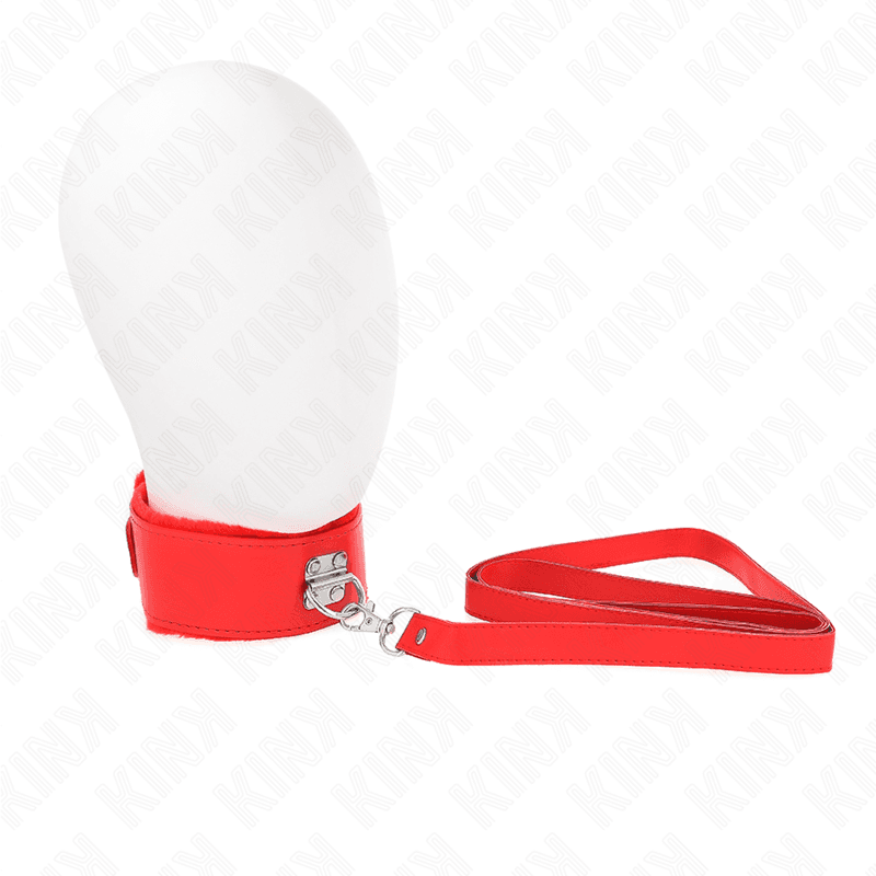 Kink Colar com Trela 116 cm com Pregos Prata Modelo 4 Vermelho Ajustável 40-48 cm x 6 cm