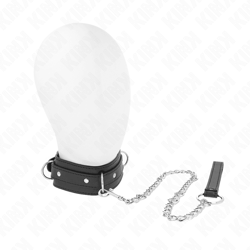Kink Colar com Trela 65 cm 3 Anéis Modelo 1 Ajustável 38-49 cm x 5 cm