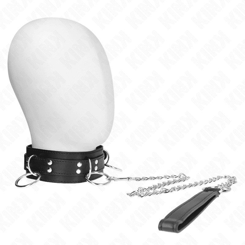 Kink Colar de Escravidão de 3 Anéis com Alça 80 cm 53 x 5 cm