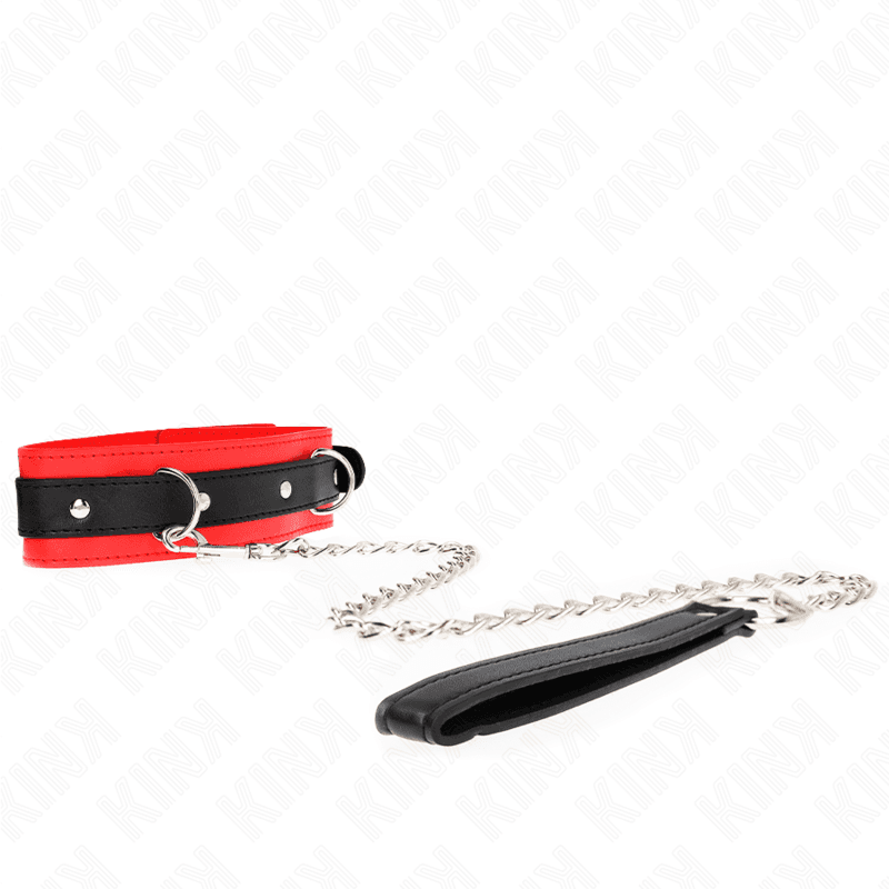 Kink Colar Modelo Básico com Trela 65 cm Modelo 3 Vermelho 53 x 5 cm - D-240811