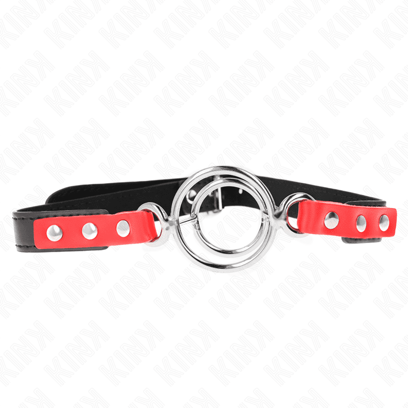Kink Gag com Múltiplos O-rings 4 / 4,8 cm Vermelho 38 x 56 cm