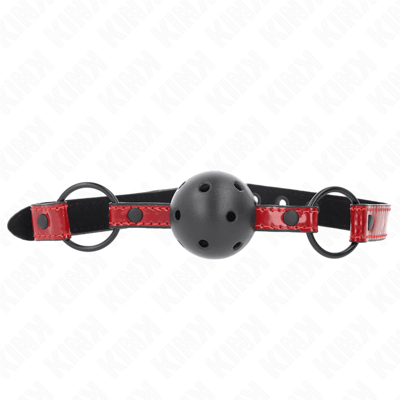 Kink Bola de Couro Brilhante 4,5 cm Mordaça 63,5 x 2 cm Ajustável 41 x 59 cm