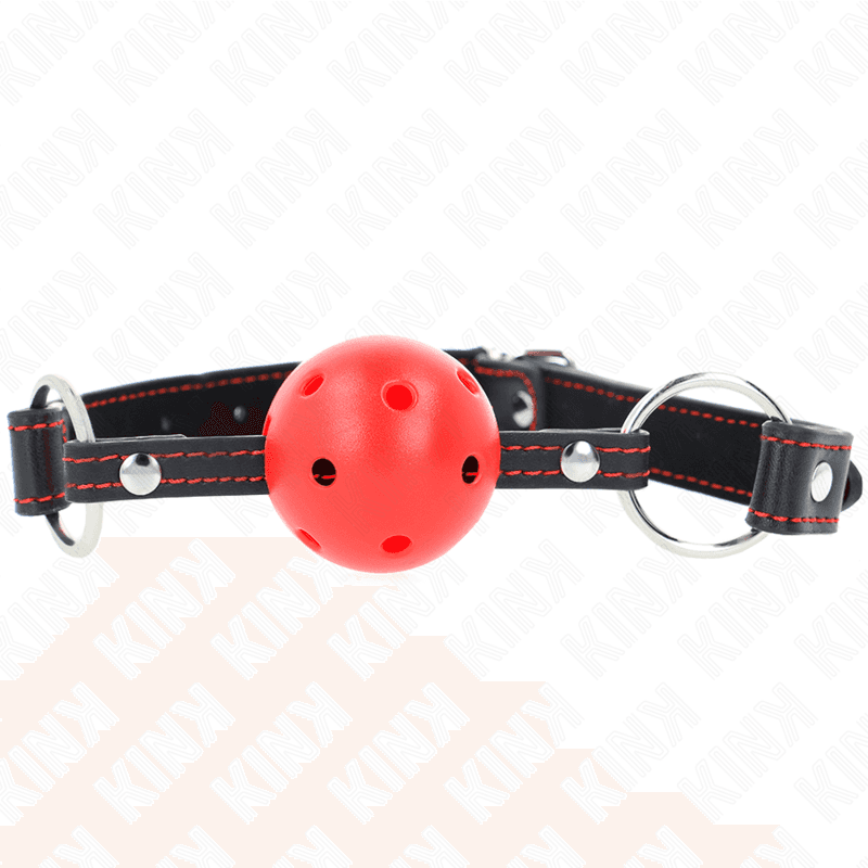 Kink Mordaça de Bola Vermelha Oca Duro Modelo 2 65 x 2,5 cm