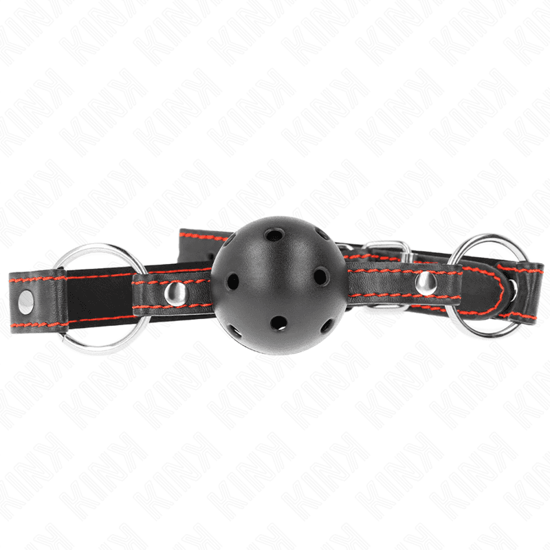 Kink Mordaça de Bola Preta Oca Duro Modelo 2 65 x 2,5 cm
