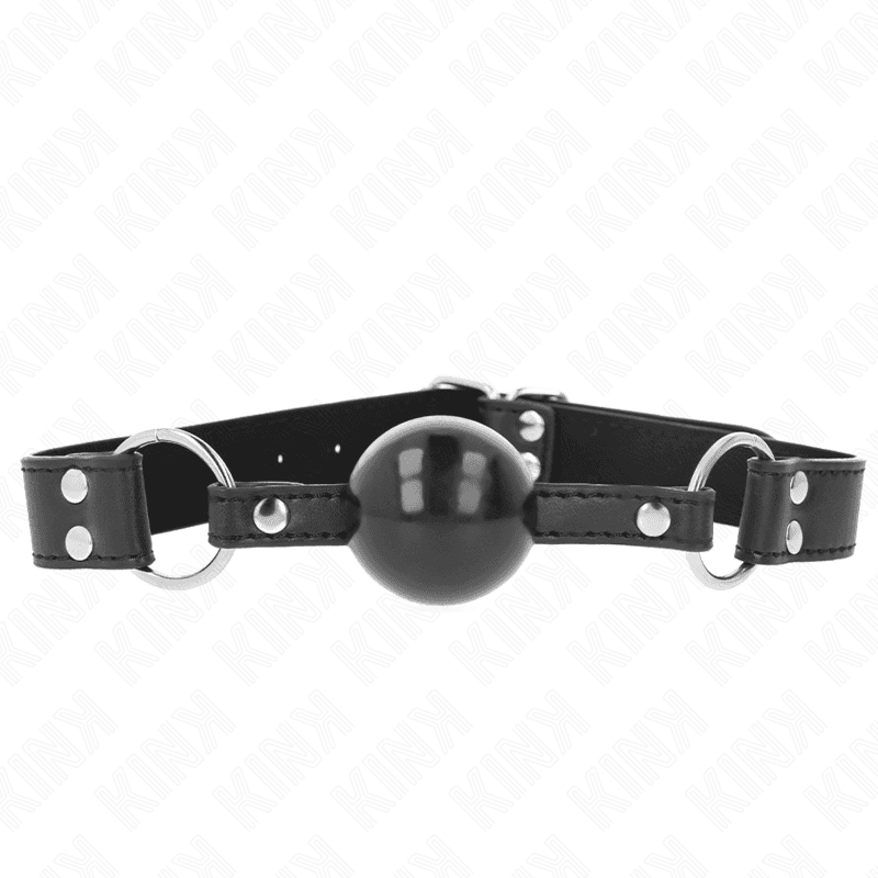 Kink Bola Macia e Sólida Mordaça de 4 cm com Alça de Couro 62 x 2,5 cm Ajustável 42-58 cm