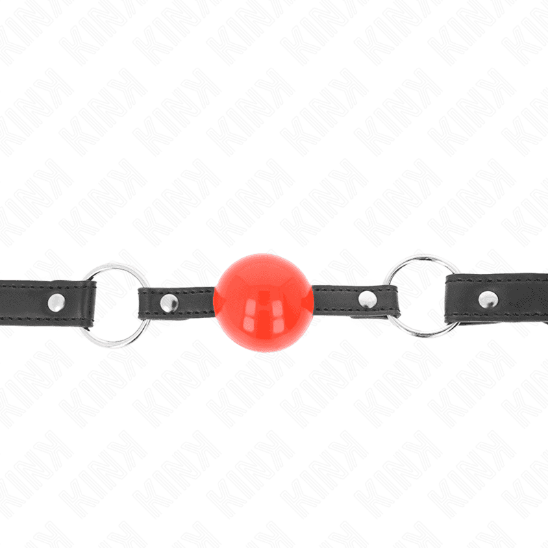 Kink Bola Mordaça 4 cm com Fechadura Bola Vermelha Alça Preta 60 x 2 cm