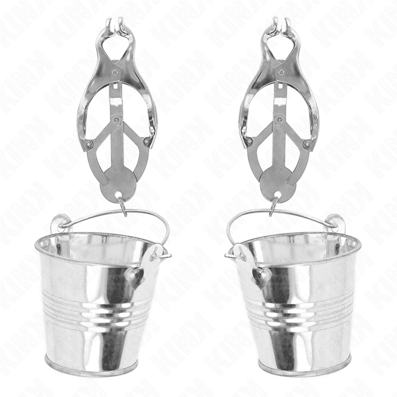 Kink Pinças de Trevo Japonês com Baldes Prata - D-240971