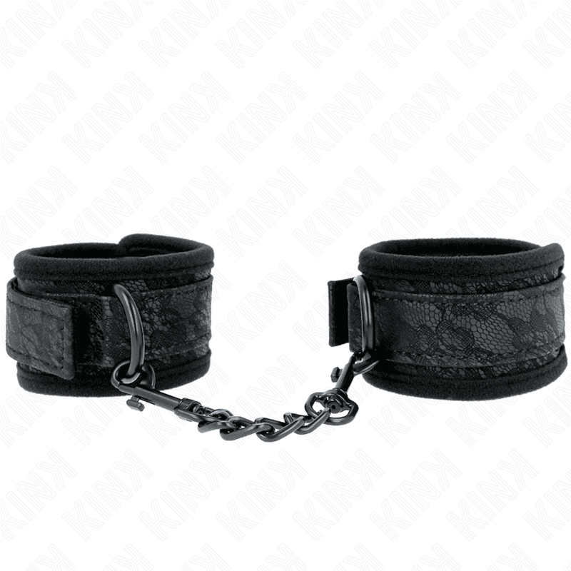Kink Punhos Cobertos de Renda Escura Neoprene Ajustável Preto 20-29 cm x 5 cm