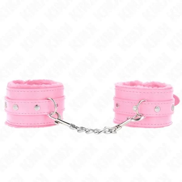 Kink Pulso Premium Forro de Pele Rosa com Cinto Rosa Ajustável 17-29 cm x 6 cm
