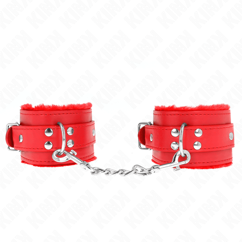 Kink Pulso Forro de Pele Vermelho com Cinto Vermelho Ajustável 17-29 cm x 6 cm