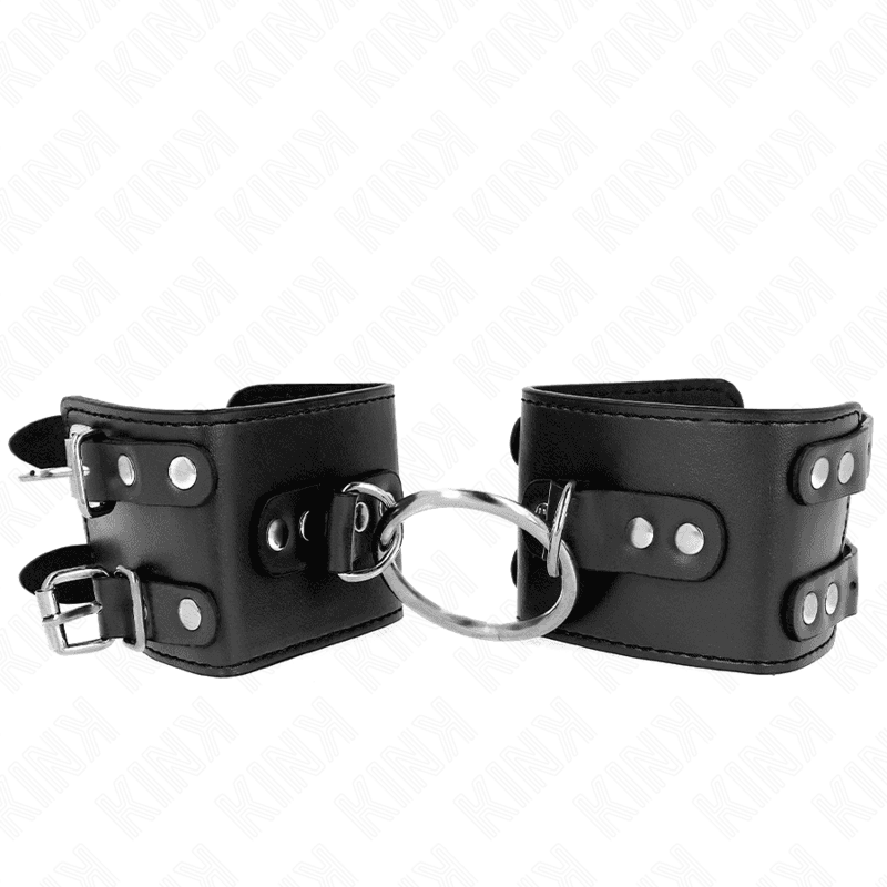 Kink Punhos Fixos com Anel e Pretos Ajustáveis Pretos 17-22 cm x 6,5 cm