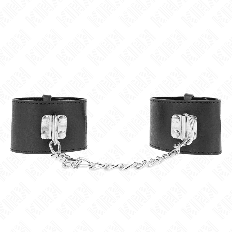 Kink Punhos Fixos com Corrente 30 cm e Fechamento de Cadeado Preto Ajustáveis 16-23 cm x 5,5 cm