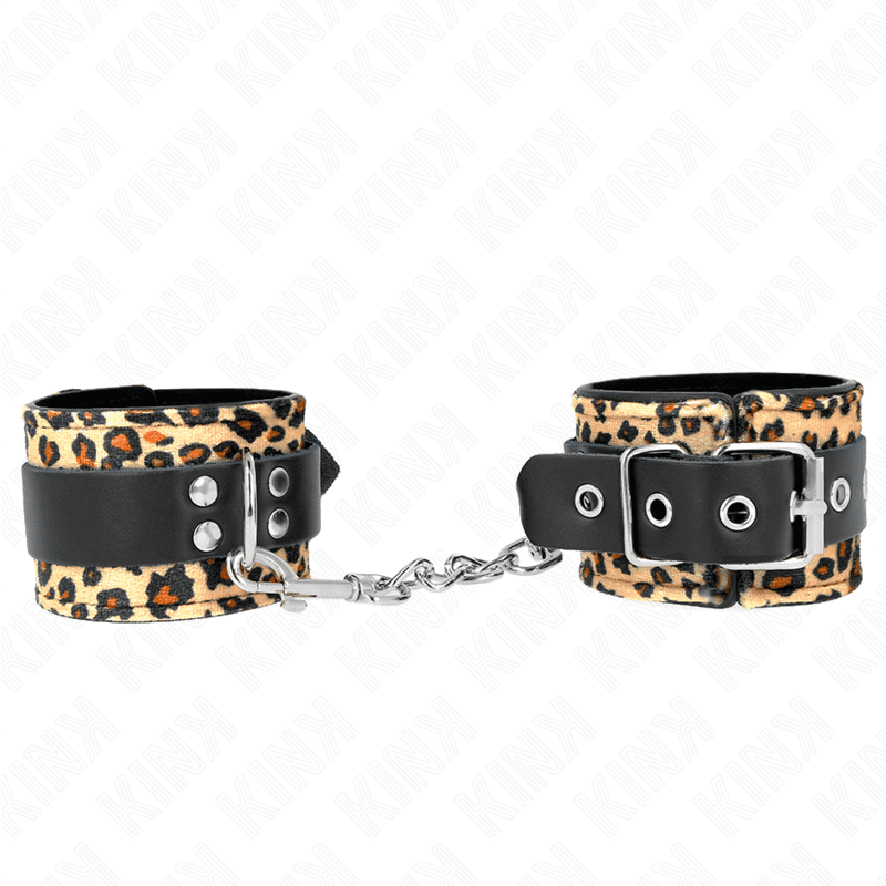 Kink Retenção de Pulso de Couro Real Leopardo Ajustável 18-29 cm x 5,5 cm