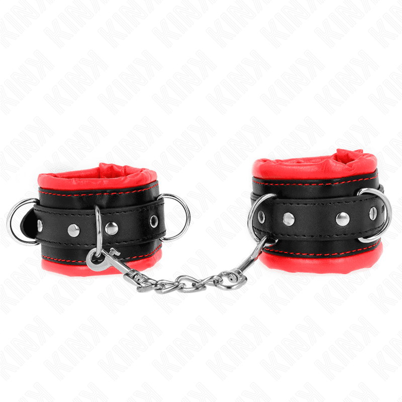 Kink Pulso Pesado com Forro de Pele Vermelha Ajustável 20-30 cm x 6 cm