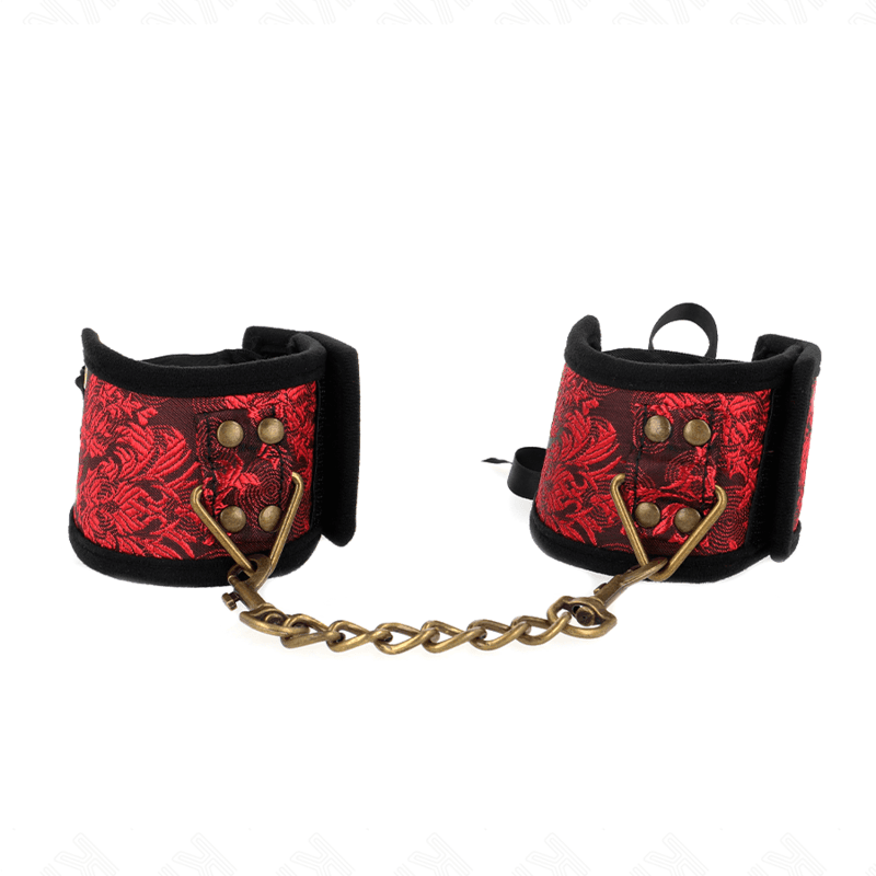 Kink Almofadas de Pulso Scandal Vermelho-preto Detalhes de Renda 24,5 cm x 6,5 cm
