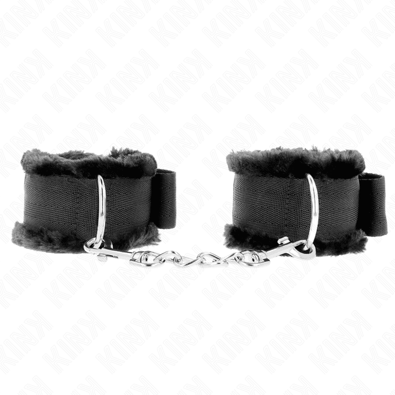 Kink Pulso Forro Peludo Preto Ajustável 17-31 cm x 7 cm