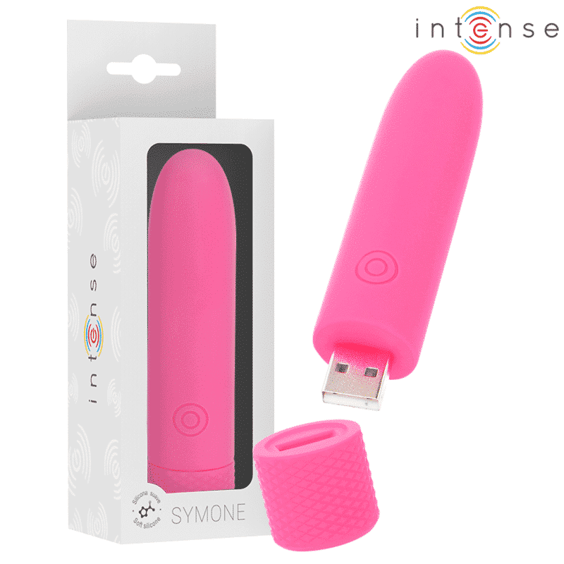 Intense Symone usb Recarregável Vibratória Bullet 8 Vibrações Rosa 10 x 2,2 cm