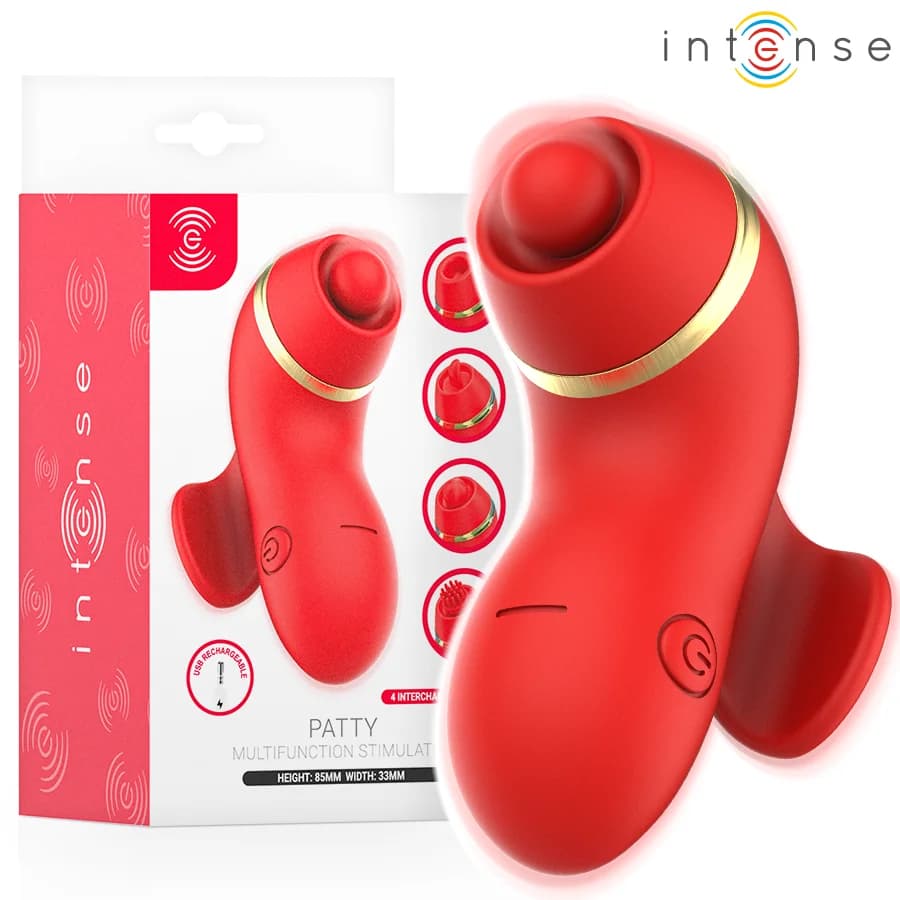 INTENSE HIGH TECH – Intense - Estimulador De Patty Com 4 Pontas, Sucção, Toques, Cócegas E Lambidas